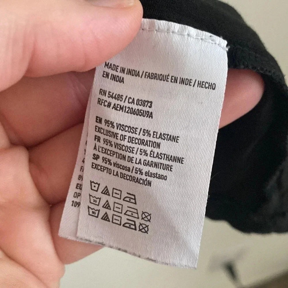 AE soft & sexy dark gray floral embroidered cold shoulder short sleeve top - Picture 6 of 6